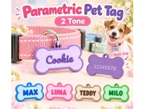 Customizable Parametric Name Keychain Pet tag Dog