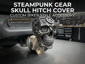 Steampunk Gear Skull Tow Hitch Cover