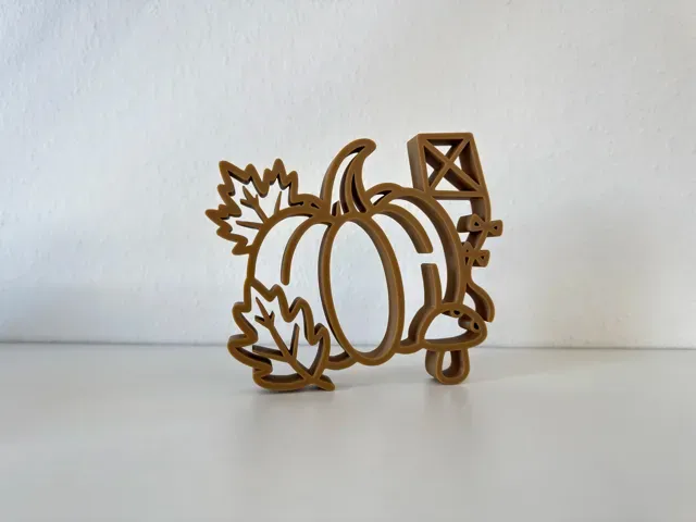Herbst Kürbis mit Blätter, Pilz und Drachen — Фото 4 из 6