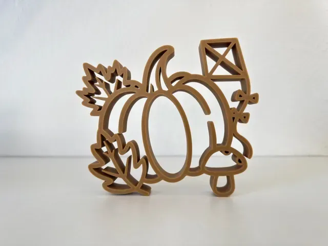 Herbst Kürbis mit Blätter, Pilz und Drachen — Фото 2 из 6