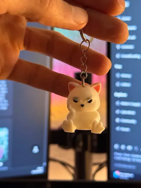 Mini Angry Cat – Desk Buddy & Keychain — Image 3 of 6
