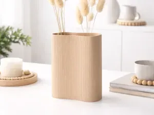 Minimal Ribbed Vase – Japandi Style Modern Home