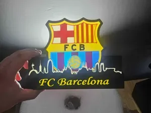 Lightbox FC Barcelone with skyline Of Barcelona