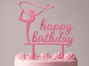 Gymnast Happy Birthday Cake Topper Gymnastics