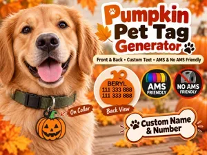 Custom Pumpkin Dog Tag Generator | Pet ID Tag