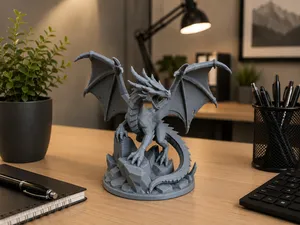 Epic Dragon Statue – Fantasy 3D Model with Wings
