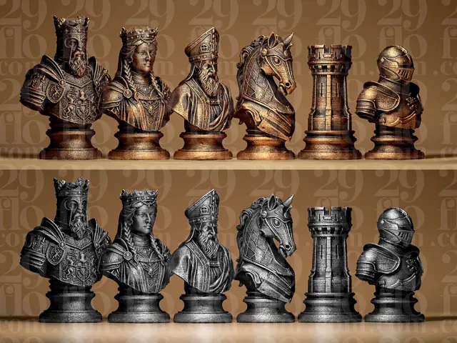Chess Set Medieval Stylized