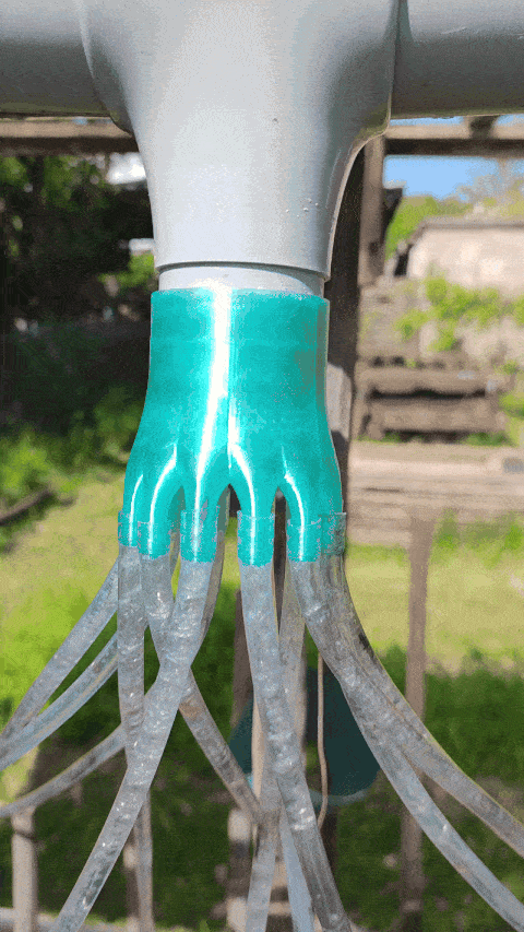 Downpipe watering manifold Greenhouse gardening