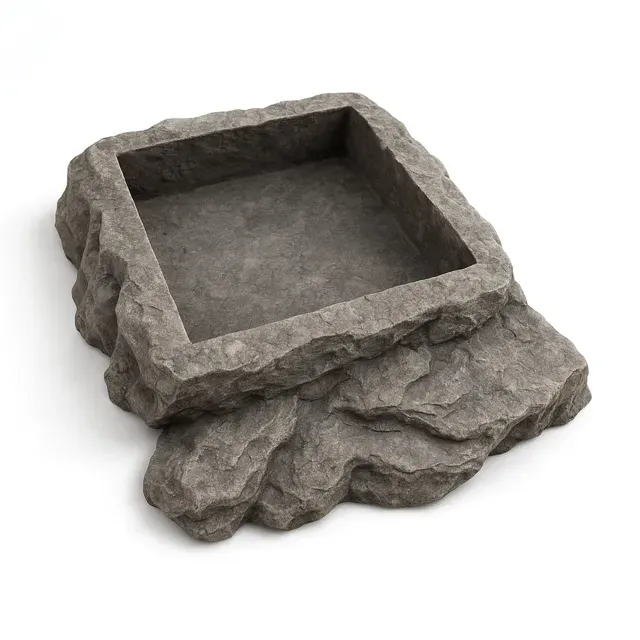 Stone Square Reptile Water Dish, Water basin — Image 2 of 5