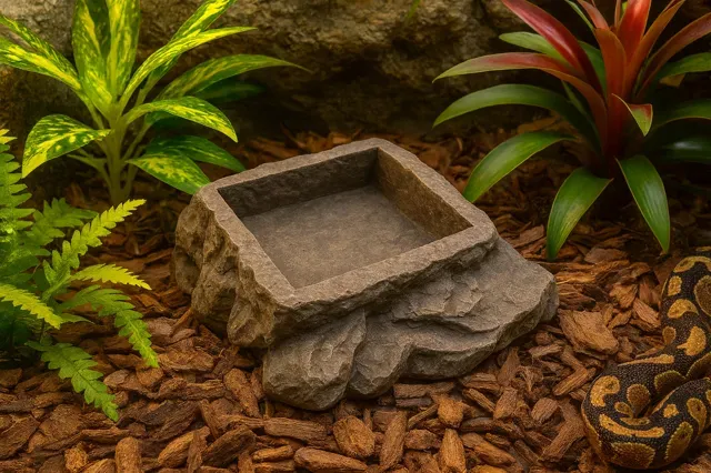 Stone Square Reptile Water Dish, Water basin — Image 5 of 5