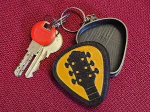 Guitar Pick Holder Box Keychain