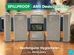 SPILLPROOF AMS Desiccant Box -RECTANGLE Hygrometer