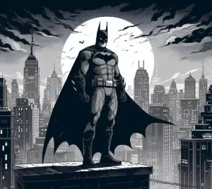 Batman on rooftop - Hueforge 4 color filament painting