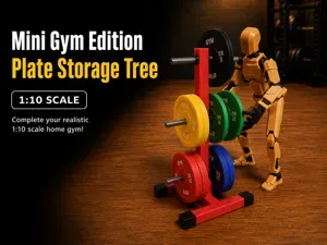 Plate Storage Tree – Mini Gym Edition (1:10 Scale)