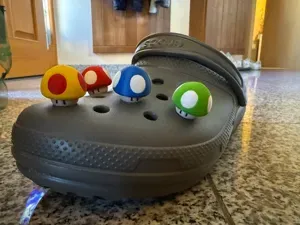 Super Mario Mushroom Croc Charm