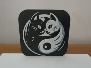 dessous de verre 2 chats ensemble hueforge