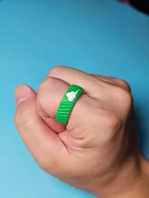 轻薄的，可佩戴的，可旋转的，一体打印的，悠闲自在主题，放下执念，破执，拒内耗的，简单的指环 — Фото 6 из 9