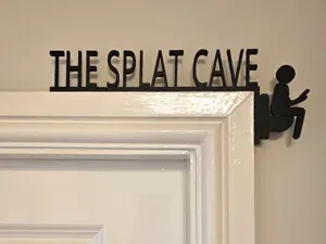 The Splat Cave - Funny Door Corner Sign