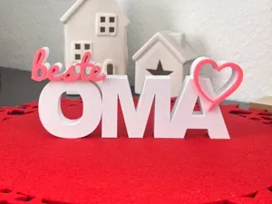 Beste Oma - Persönlicher 3D-Schriftzug