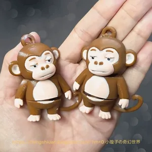 Cynical Articulated Monkey Keychain or Magnet 猴來