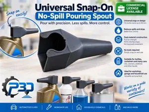 Universal Snap-On No-Spill Pouring Spout