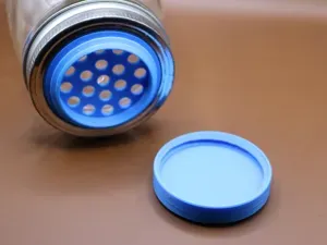 Small Mason Jar Shaker lid with large holes
