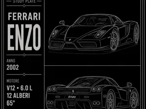 Ferrari Enzo (2002)-STUDY PLATE DESING AUTO