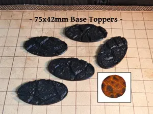 75 x 42 mm Lava / Deep Cracked Mud Base Toppers