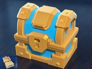 Gold Chest Clash Royale - Hinged Lid -NO GLUE