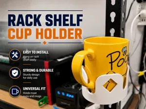 Rack Shelf Cup Holder – Keep Your Coffee Close!