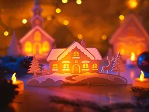 Cute Winter House Tea Light