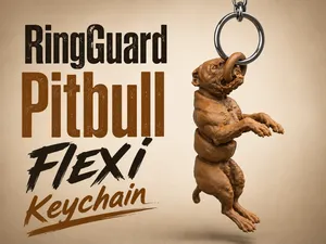 Pitbull Flexi Keychain | Articulated Dog Keychain 