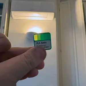 Filament Swatch with Label and Transparency Test