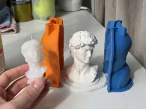 David Bust Candle Mold – 2-Part DIY Statue Mold