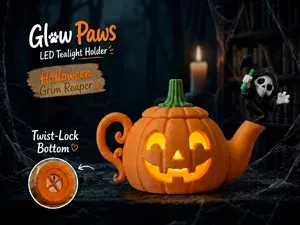 Grim Reaper Glowpaws Tea Light Holder Teapot