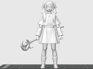 Detailed Frieren Elf Mage Figure - Anime 3D Print