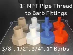 1" NPT Pipe Thread to Barb Fittings
