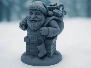 Der froehliche Weihnachtsmann im Kamin