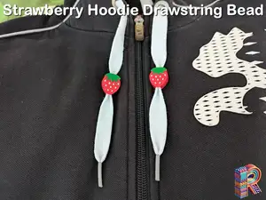 Sweet Strawberry Drawstring Hoodie Bead