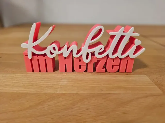 Schriftzug "Konfetti im Herzen" Fasching Karneval — Image 4 of 4