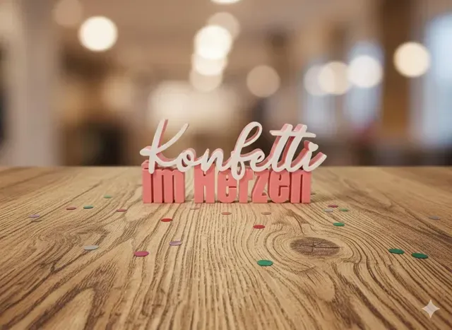 Schriftzug "Konfetti im Herzen" Fasching Karneval — Image 2 of 4