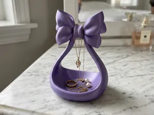 Coquette Ribbon Bow Jewelry Stand & Catchall Tray