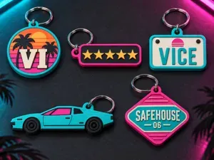 GTA Inspired Neon Keychains - 5 Pack AMS Lite