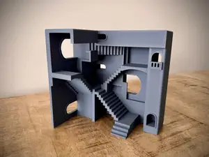 Escher's Relativity Diorama – 3D Tribute