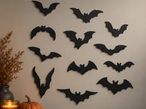 12 Bat Silhouettes – Halloween Decor Collection