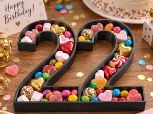 22. Geburtstag - Form für Deko, Bonbons, Moos etc.