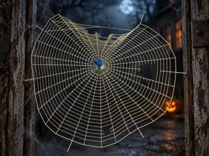 Broken Spider Web with Spider – Halloween