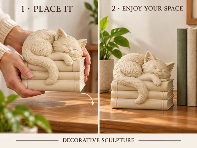 Book Stack Cat | Cute Desk & Shelf Decor — Фото 10 из 10