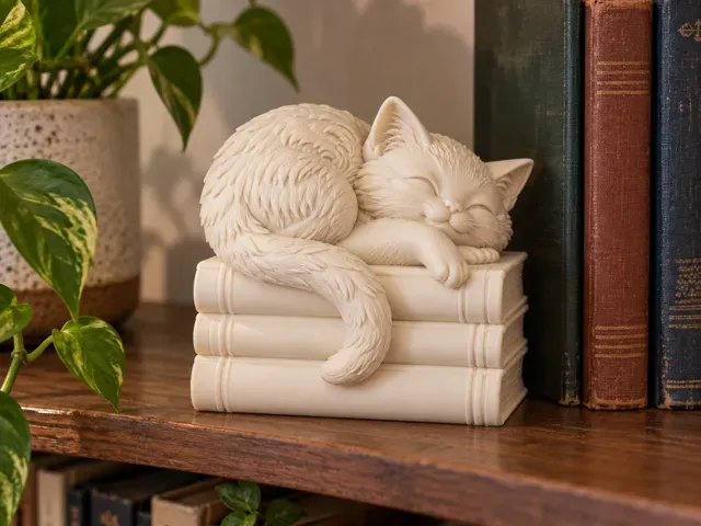 Book Stack Cat | Cute Desk & Shelf Decor — Фото 8 из 10