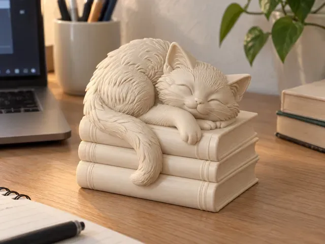 Book Stack Cat | Cute Desk & Shelf Decor — Фото 6 из 10
